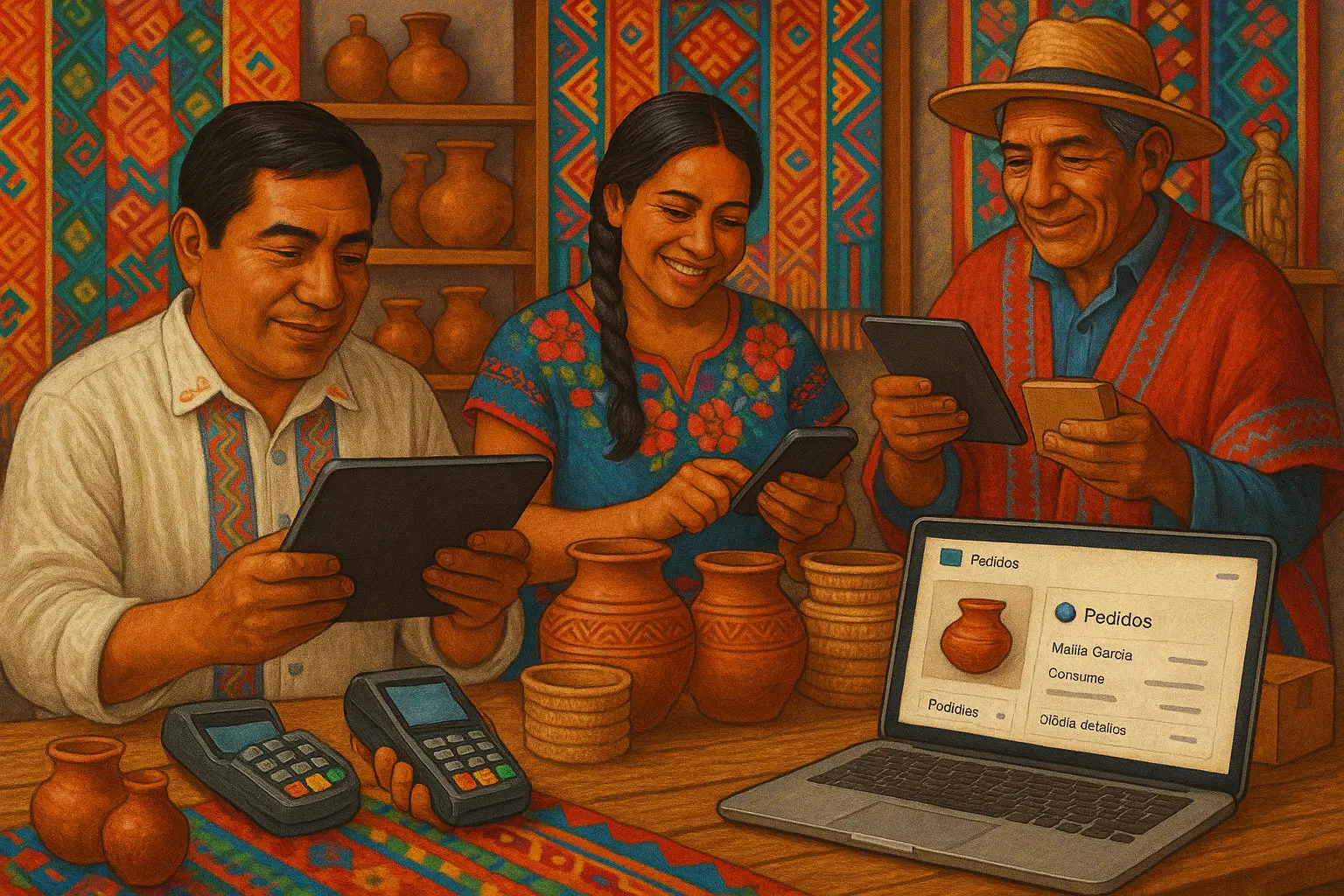 Artesanos gestionando sus ventas